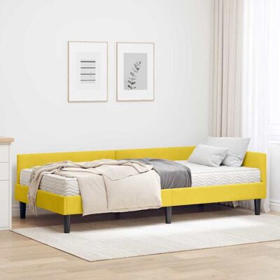 vidaXL Eckbettgestell mit Matratze Sonstiges 2 pcs Gelb Samt - Gelb vidaXL Eckbettgestell mit Matratze Sonstiges 2 pcs Gelb Samt - Gelb