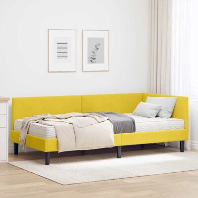 vidaXL Eckbettgestell mit Matratze Sonstiges 2 pcs Gelb Samt - Gelb vidaXL Eckbettgestell mit Matratze Sonstiges 2 pcs Gelb Samt - Gelb