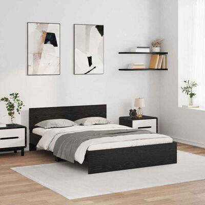 vidaXL Bettrahmen Schwarz Eichen-Optik 160 x 200 cm Holzwerkstoff - Schwarz vidaXL Bettrahmen Schwarz Eichen-Optik 160 x 200 cm Holzwerkstoff - Schwarz