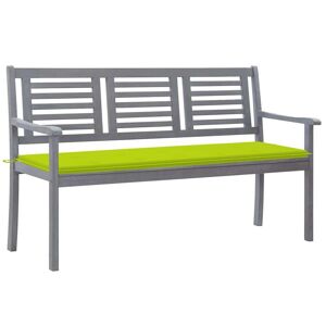 vidaXL 3-Sitzer-Gartenbank mit Auflage 150 cm Grau Eukalyptusholz - Grau