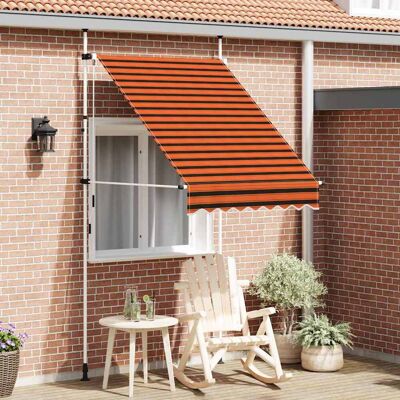 vidaXL Einziehbare Markise Handbetrieben 150 cm Orange und Braun - Mehrfarbig vidaXL Einziehbare Markise Handbetrieben 150 cm Orange und Braun - Mehrfarbig