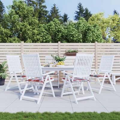 vidaXL Gartenstuhl-Kissen 6Stk. Rot Karomuster 40x40x4cm Oxford-Gewebe - Mehrfarbig vidaXL Gartenstuhl-Kissen 6Stk. Rot Karomuster 40x40x4cm Oxford-Gewebe - Mehrfarbig