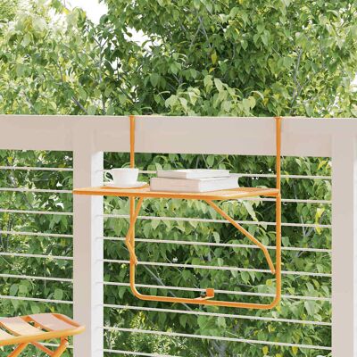 vidaXL Balkontisch Gelb 60x40 cm Stahl - Gelb vidaXL Balkontisch Gelb 60x40 cm Stahl - Gelb