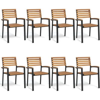 vidaXL Stapelbare Gartenstühle 8 Stk. Massivholz Akazie und Metall - Braun vidaXL Stapelbare Gartenstühle 8 Stk. Massivholz Akazie und Metall - Braun