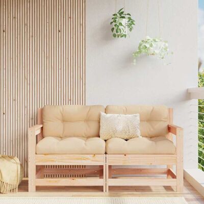 vidaXL Gartenstühle mit Kissen 2 Stück Massives Kiefernholz - Gartenstühle vidaXL Gartenstühle mit Kissen 2 Stück Massives Kiefernholz - Gartenstühle