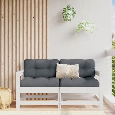 vidaXL Ecksofa Weiß Massives Kiefernholz Garten - Ecksofa vidaXL Ecksofa Weiß Massives Kiefernholz Garten - Ecksofa