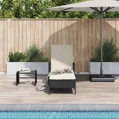 vidaXL Sonnenliege Schwarz und Cremeweiß 55 x 200 x 92 cm Poly-Rattan - Schwarz vidaXL Sonnenliege Schwarz und Cremeweiß 55 x 200 x 92 cm Poly-Rattan - Schwarz