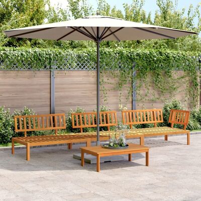 vidaXL 4-tlg. Garten-Sofagarnitur aus Paletten Massivholz Akazie - Braun vidaXL 4-tlg. Garten-Sofagarnitur aus Paletten Massivholz Akazie - Braun