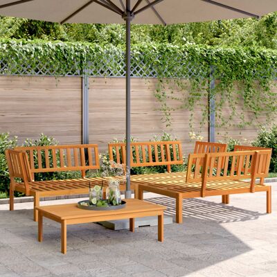 vidaXL 4-tlg. Garten-Sofagarnitur aus Paletten Massivholz Akazie - Braun vidaXL 4-tlg. Garten-Sofagarnitur aus Paletten Massivholz Akazie - Braun