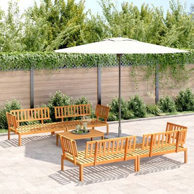 vidaXL 5-tlg. Garten-Sofagarnitur aus Paletten Massivholz Akazie - Braun vidaXL 5-tlg. Garten-Sofagarnitur aus Paletten Massivholz Akazie - Braun