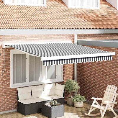 vidaXL Markise Einziehbar Anthrazit und Weiß 3x2,5 m Stoff & Aluminium - Anthrazit vidaXL Markise Einziehbar Anthrazit und Weiß 3x2,5 m Stoff & Aluminium - Anthrazit