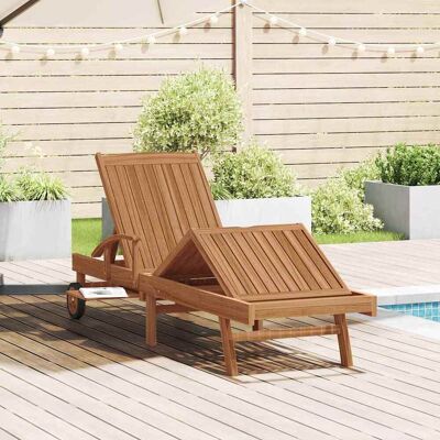 vidaXL Sonnenliege Massives Teakholz Braun - Braun vidaXL Sonnenliege Massives Teakholz Braun - Braun