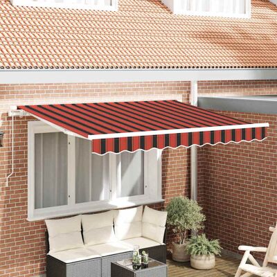 vidaXL Markisenersatzstoff Orange und Braun 3 x 2 m Polyester - Orange vidaXL Markisenersatzstoff Orange und Braun 3 x 2 m Polyester - Orange