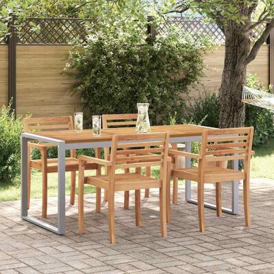 Vidaxl Gartentisch Grau 180x90x75 cm Modern Langlebig Stahl Holz Vidaxl Gartentisch Grau 180x90x75 cm Modern Langlebig Stahl Holz