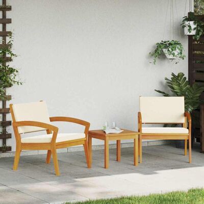 vidaXL Cremeweiß, Massives Akazienholz Outdoor-Sofa - Gartenmöbel vidaXL Cremeweiß, Massives Akazienholz Outdoor-Sofa - Gartenmöbel