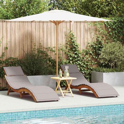 vidaXL Sonnenliege Set von 2 Braun Akazie - Sonnenbett vidaXL Sonnenliege Set von 2 Braun Akazie - Sonnenbett