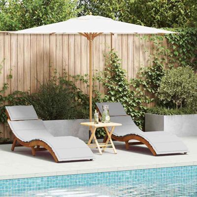 vidaXL Holz Sonnenliege Set - Klappbar, Akazie, Komfortabel vidaXL Holz Sonnenliege Set - Klappbar, Akazie, Komfortabel