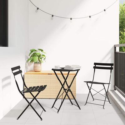 vidaXL Klapp Bistro Set 3 pcs Anthrazit Stahl - Anthrazit vidaXL Klapp Bistro Set 3 pcs Anthrazit Stahl - Anthrazit