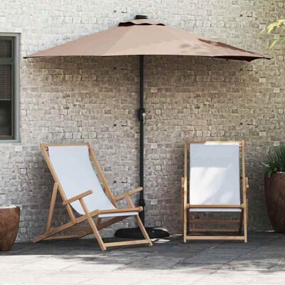 vidaXL Garten-Sonnenschirm Taupe 294 x 150 x 223 cm - Taupe vidaXL Garten-Sonnenschirm Taupe 294 x 150 x 223 cm - Taupe