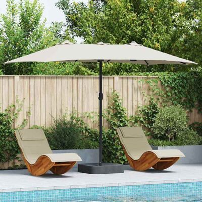 vidaXL Garten-Sonnenschirm Sand 385 x 209 x 244 cm Polyester und Stahl - Braun vidaXL Garten-Sonnenschirm Sand 385 x 209 x 244 cm Polyester und Stahl - Braun