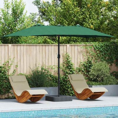 vidaXL Garten-Sonnenschirm Grün 385 x 209 x 244 cm Polyester und Stahl - Grün vidaXL Garten-Sonnenschirm Grün 385 x 209 x 244 cm Polyester und Stahl - Grün