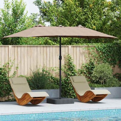 vidaXL Garten-Sonnenschirm Taupe 385 x 209 x 244 cm - Taupe vidaXL Garten-Sonnenschirm Taupe 385 x 209 x 244 cm - Taupe