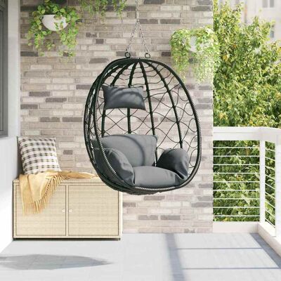vidaXL Hängendes Ei-Stuhl Anthrazit 91,5 x 54,5 x 107 cm Poly-Rattan - Anthrazit vidaXL Hängendes Ei-Stuhl Anthrazit 91,5 x 54,5 x 107 cm Poly-Rattan - Anthrazit