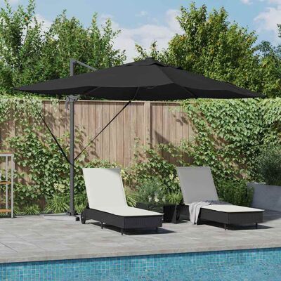 vidaXL Sonnenschirm Schwarz 352 x 251 x 265 cm Polyester und Aluminium - Schwarz vidaXL Sonnenschirm Schwarz 352 x 251 x 265 cm Polyester und Aluminium - Schwarz