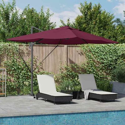 vidaXL Sonnenschirm mit Schloss Bordeauxrot 352 x 251 x 265 cm - Rot vidaXL Sonnenschirm mit Schloss Bordeauxrot 352 x 251 x 265 cm - Rot