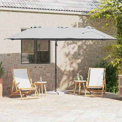 vidaXL Sonnenschirm Sand 372 x 198 x 243 cm Polyester und Aluminium - Braun vidaXL Sonnenschirm Sand 372 x 198 x 243 cm Polyester und Aluminium - Braun