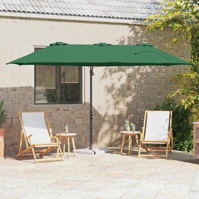 vidaXL Sonnenschirm Grün 372 x 198 x 243 cm Polyester und Aluminium - Grün vidaXL Sonnenschirm Grün 372 x 198 x 243 cm Polyester und Aluminium - Grün