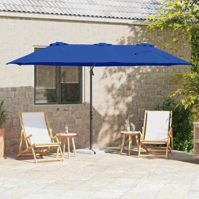vidaXL Sonnenschirm 372 x 198 x 243 cm Polyester und Aluminium - Blau vidaXL Sonnenschirm 372 x 198 x 243 cm Polyester und Aluminium - Blau