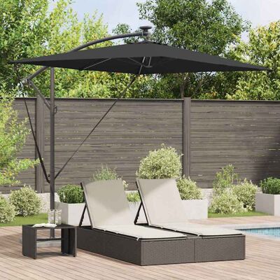 vidaXL Sonnenschirm Schwarz 294 x 200 x 270 cm Polyester und Aluminium - Schwarz vidaXL Sonnenschirm Schwarz 294 x 200 x 270 cm Polyester und Aluminium - Schwarz