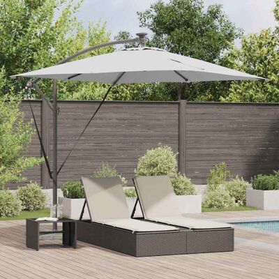 vidaXL Sonnenschirm Sand 249 x 249 x 250 cm Polyester und Aluminium - Braun vidaXL Sonnenschirm Sand 249 x 249 x 250 cm Polyester und Aluminium - Braun