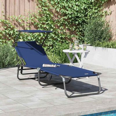 vidaXL Klappbare Sonnenliege Blau 190 x 57 x 81 cm Oxford - Blau vidaXL Klappbare Sonnenliege Blau 190 x 57 x 81 cm Oxford - Blau