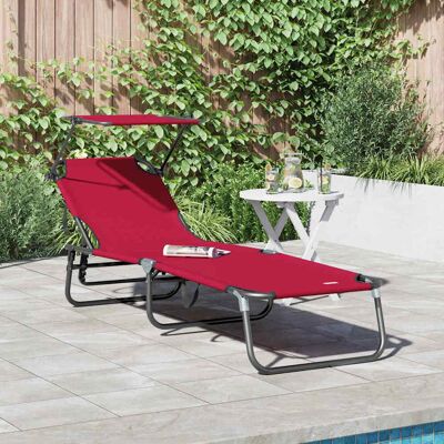 vidaXL Klappbare Sonnenliege Rot 190 x 57 x 81 cm Oxford - Rot vidaXL Klappbare Sonnenliege Rot 190 x 57 x 81 cm Oxford - Rot