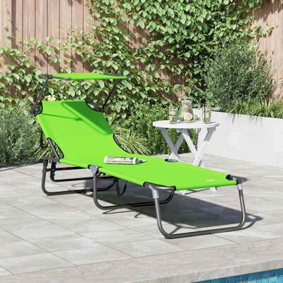 vidaXL Klappbare Sonnenliege Grün 190 x 57 x 81 cm Oxford - Grün vidaXL Klappbare Sonnenliege Grün 190 x 57 x 81 cm Oxford - Grün