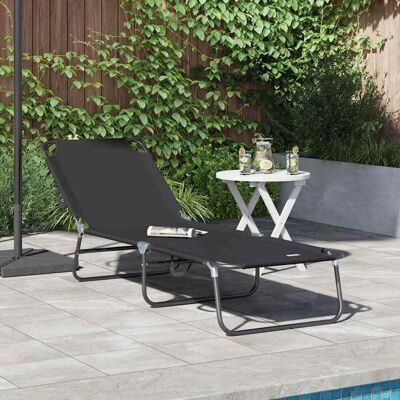 vidaXL Klappbare Sonnenliege Schwarz 188 x 57 x 86,5 cm Polyester - Schwarz vidaXL Klappbare Sonnenliege Schwarz 188 x 57 x 86,5 cm Polyester - Schwarz