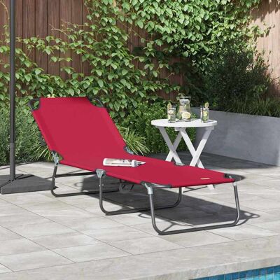 vidaXL Klappbare Sonnenliege Rot 188 x 57 x 86,5 cm Polyester - Rot vidaXL Klappbare Sonnenliege Rot 188 x 57 x 86,5 cm Polyester - Rot