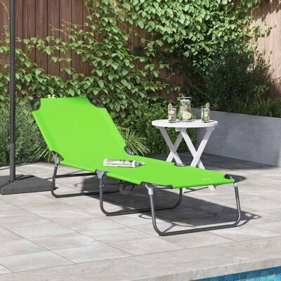 vidaXL Klappbare Sonnenliege Grün 188 x 57 x 86,5 cm Polyester - Grün vidaXL Klappbare Sonnenliege Grün 188 x 57 x 86,5 cm Polyester - Grün