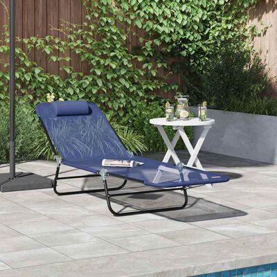 vidaXL Klappbare Sonnenliege Marineblau 182 x 55 x 85,5 cm Textilene - Marineblau vidaXL Klappbare Sonnenliege Marineblau 182 x 55 x 85,5 cm Textilene - Marineblau
