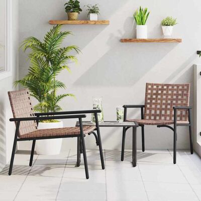 vidaXL Gartenstuhl 2 pcs Braun 78 x 55,5 x 75,5 cm Poly-Rattan - Braun vidaXL Gartenstuhl 2 pcs Braun 78 x 55,5 x 75,5 cm Poly-Rattan - Braun