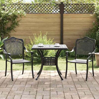 vidaXL Gartentisch Set 3 pcs Schwarz Gussaluminium - Schwarz vidaXL Gartentisch Set 3 pcs Schwarz Gussaluminium - Schwarz