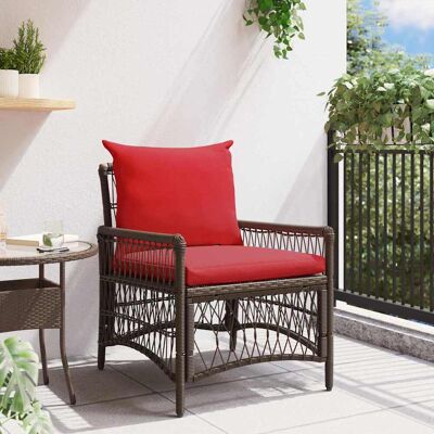 vidaXL Gartenstuhl mit Kissen Braun 73 x 61 x 77 cm Poly-Rattan - Braun vidaXL Gartenstuhl mit Kissen Braun 73 x 61 x 77 cm Poly-Rattan - Braun