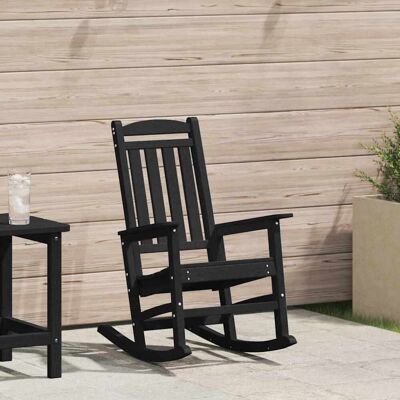 vidaXL Schaukelstuhl für den Garten Schwarz 92 x 70 x 108cm HDPE - Schwarz vidaXL Schaukelstuhl für den Garten Schwarz 92 x 70 x 108cm HDPE - Schwarz