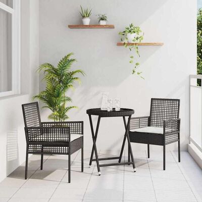 vidaXL - Bistro Garden Set - Schwarz - Gartenmöbel-Set vidaXL - Bistro Garden Set - Schwarz - Gartenmöbel-Set