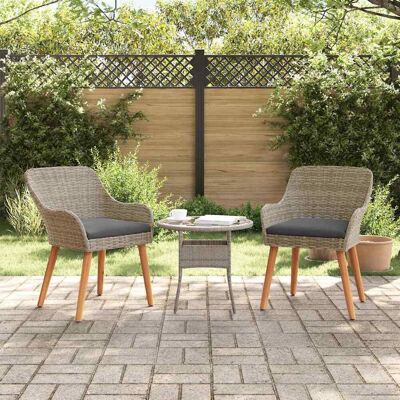 vidaXL Gartenstuhl 2 pcs Schwarz 62,5 x 55 x 82 cm Poly-Rattan - Schwarz vidaXL Gartenstuhl 2 pcs Schwarz 62,5 x 55 x 82 cm Poly-Rattan - Schwarz