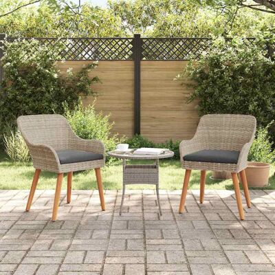 vidaXL Gartenstuhl 2 pcs Hellgrau 62,5 x 55 x 82 cm Poly-Rattan - Hellgrau vidaXL Gartenstuhl 2 pcs Hellgrau 62,5 x 55 x 82 cm Poly-Rattan - Hellgrau