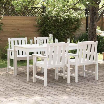 vidaXL Gartenstuhl 4 pcs Weiß 65,5 x 59 x 88 cm Polyethylen - Weiß vidaXL Gartenstuhl 4 pcs Weiß 65,5 x 59 x 88 cm Polyethylen - Weiß