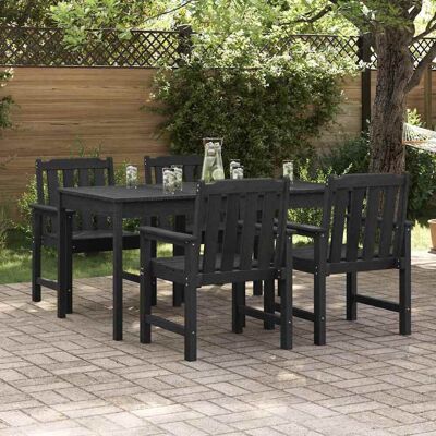 vidaXL Gartenstuhl 4 pcs Schwarz 65,5 x 59 x 88 cm Polyethylen - Schwarz vidaXL Gartenstuhl 4 pcs Schwarz 65,5 x 59 x 88 cm Polyethylen - Schwarz